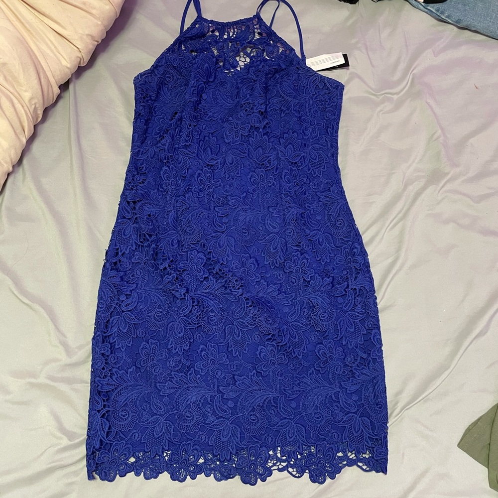 Blue lace dress